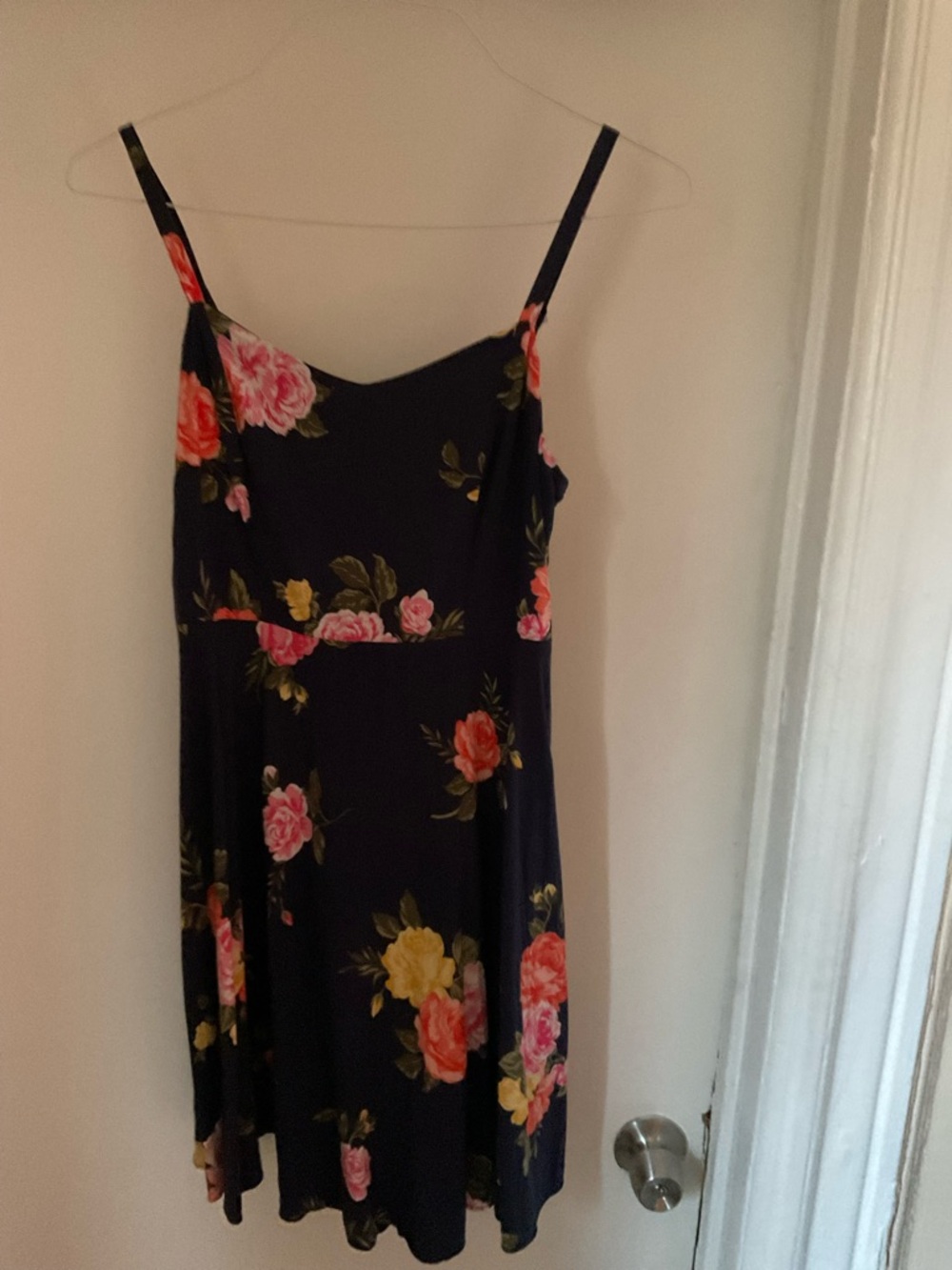 Old Navy Navy Floral Sundress with Pink and Orange Blooms - Picture 3 of 3